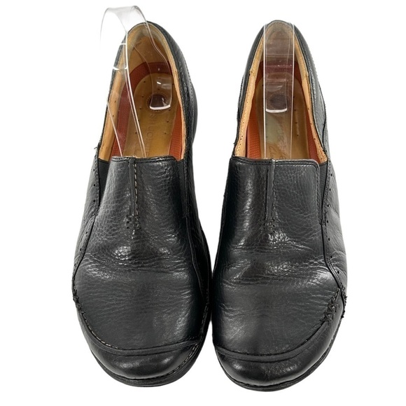 Clarks unstructured womens flats size 10 black leather comfort loafers - Picture 2 of 12